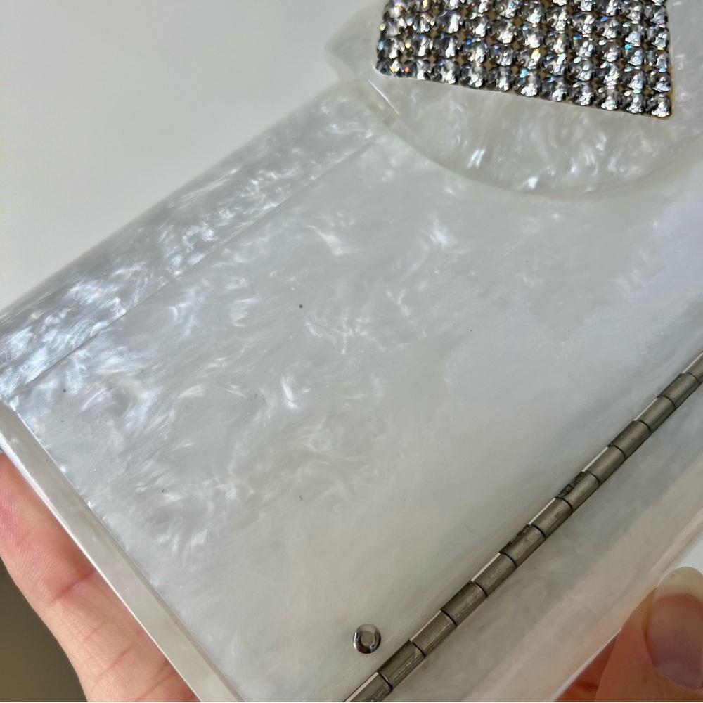 Vintage 1950s Willardy Lucite Rhinestone Clutch - Picture 3 of 7